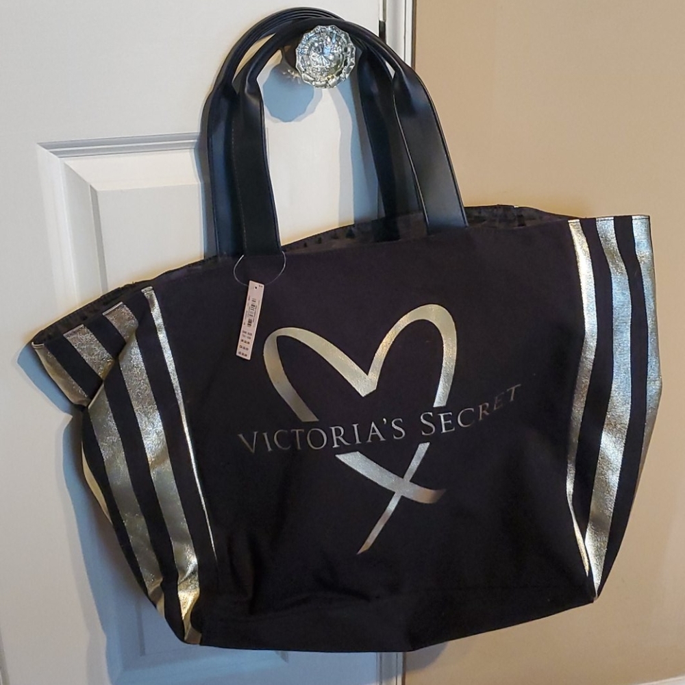 NWT Victoria Secret black gold ♡ tote bag